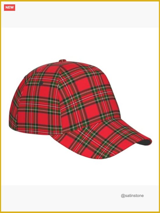 Vintage Plaid Adjustable Baseball Cap, Unisex Dad Hat, Polyester, Snapback main image 4